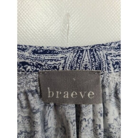 Braeve Evereve Womens BOHO Blouse Top Medium Gray Floral Peplum Long Sleeve - Picture 3 of 6